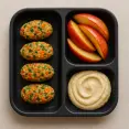 Rainbow Quinoa and Veggie Bites Plate