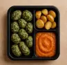 Soft Chickpea-Spinach Dumplings Plate